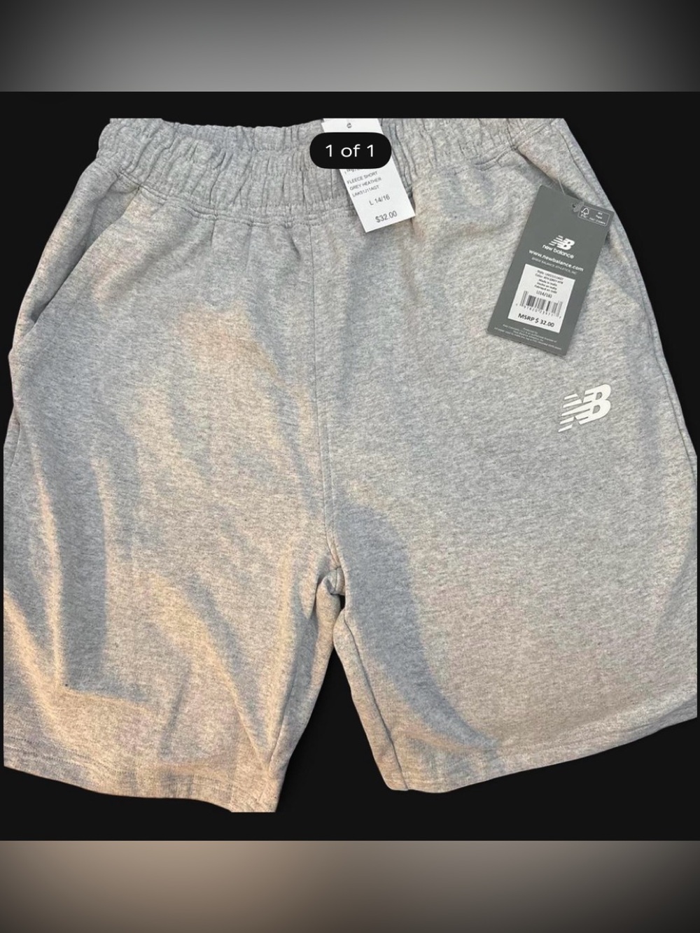 New Balance Men’s Light Gray Athletic Shorts with Logo
